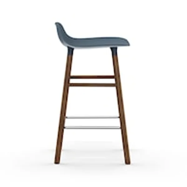 Form Barstol 65cm Blå/Valnøddetræ