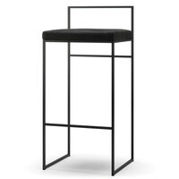 Barstol med Rygstøtte 90 cm Sort / Sort Fløjl