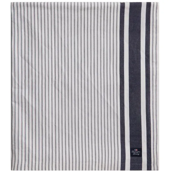 Icons Striped Organic Cotton Oxford Dug 150x350 cm Hvid / Dress Blue