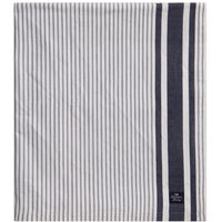 Icons Striped Organic Cotton Oxford Dug 150x350 cm Hvid / Dress Blue