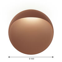 Flindt Vegglampe Ø400 LED 2700K Corten