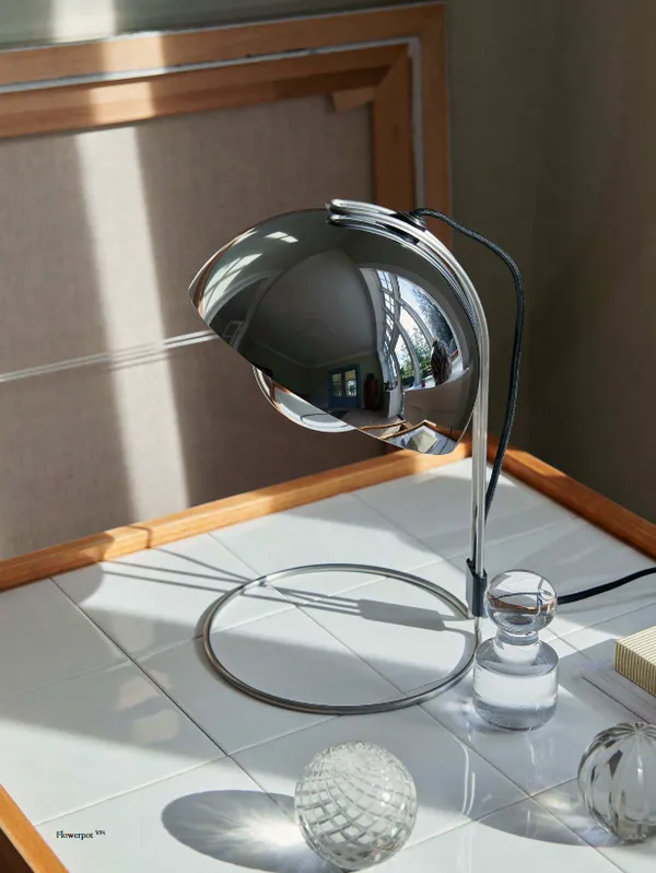 Flowerpot VP4 Bordlampe Chrome-Plated