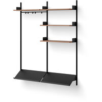 Wardrobe 3 Hylle Sort / Valnøtt