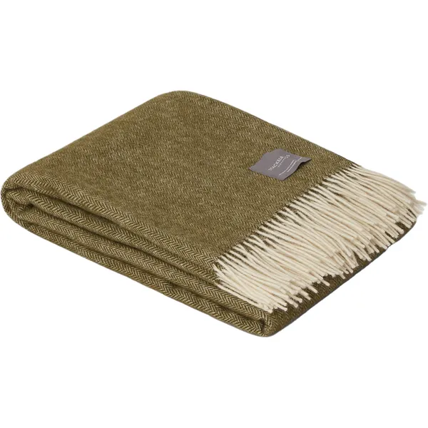 Fishbone Ullteppe Oliven/Off-white