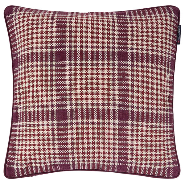Checked Putetrekk 50x50 cm Fiken / Vinrød / Lys Beige