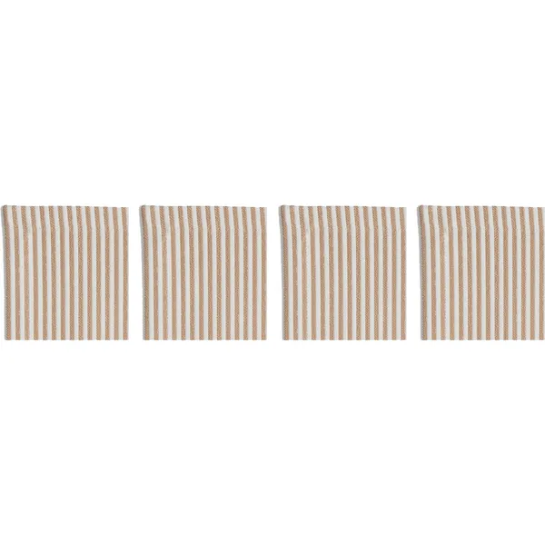 Narrow Stripe Glassunderlag 10x10 cm 4-pk Beige