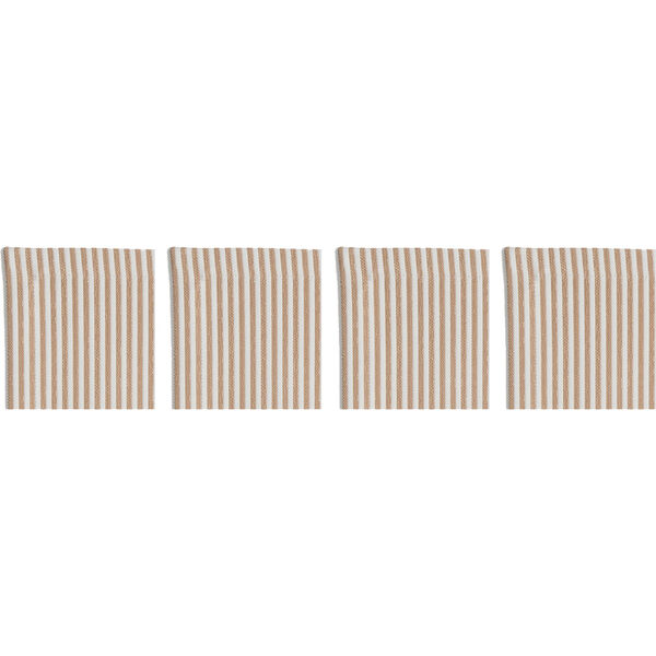 Narrow Stripe Glasbrikker 10x10 cm 4-pak Beige