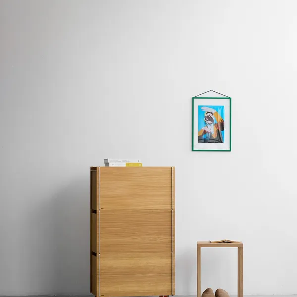 Storage Tower Med Hjul Hög Ek/Rostfritt Stål
