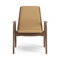 Laminett Lenestol Skinn Lakkert Valnøtt / Light Brown