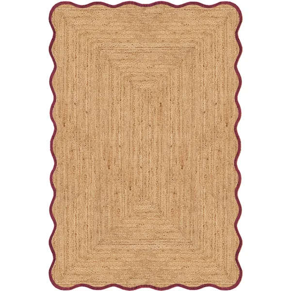 Scallop Juteteppe 200x300 cm Vinrød