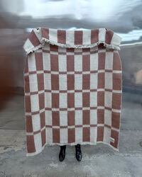 Hallin Plaid Mohair 130x170 cm Offwhite / Rust