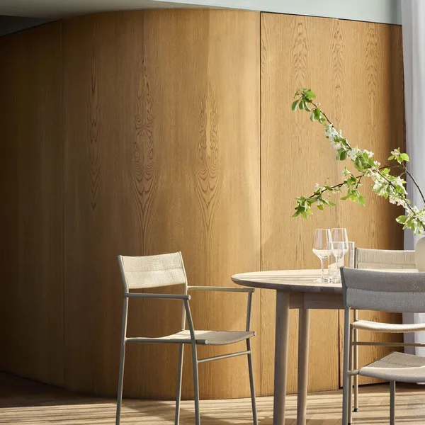 Vev Spisebordsstol Med Armlæn Grey Beige/Natual