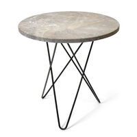 Tall Mini O Table Sidobord Ø50 cm Svart/Grå marmor