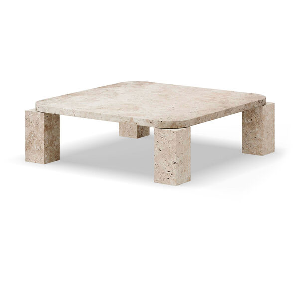Atlas Sofabord 82x82 cm Unfilled Travertine