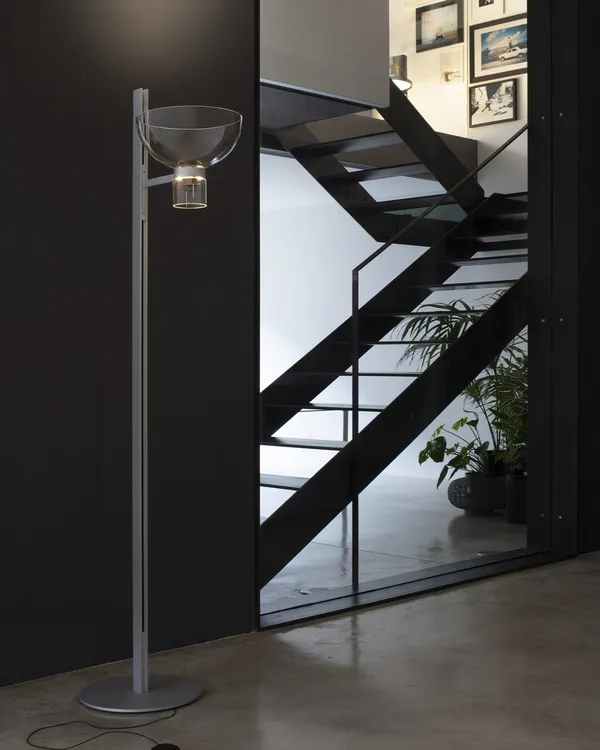 Nocturne Floor Lamp Bowl Silver
