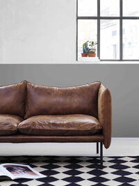 Tiki Soffa 3-Sits Svarta Ben / Skinn Vintage Rangers