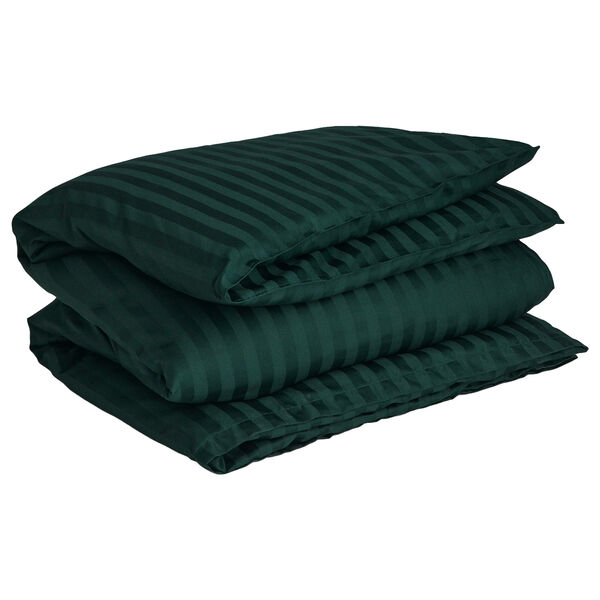 Sateen Stripes Påslakan 150x210 cm Tartan Green