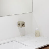 Square 2 Socket Extender With USB-C / Magnet Beige