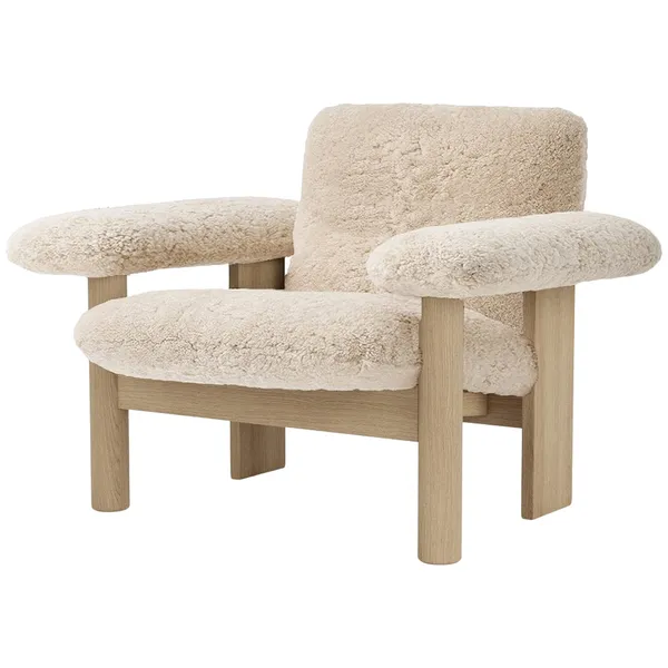Brasilia Lenestol Lav Rygg Eik / Sheepskin Nature