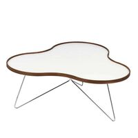 Flower Bord 90 cm Hvit/Valnøtt/Krom