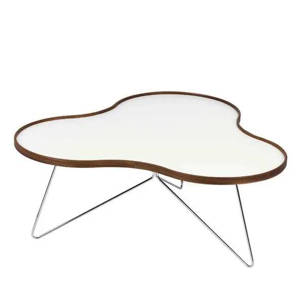Flower Bord 90 cm Hvit/Valnøtt/Krom