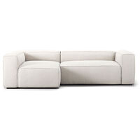 Grand 3-Sitssoffa Divan Vänster Bouclétyg Steam White