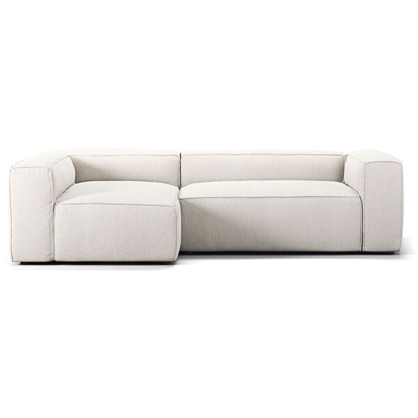 Grand 3-Sitssoffa Divan Vänster Bouclétyg Steam White