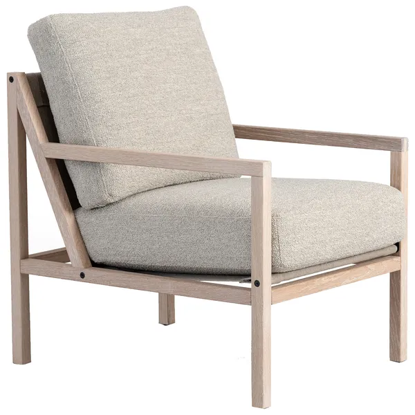 Seventy Five Wood Fåtölj Vitpigmenterad Ek / Bouclé Sand
