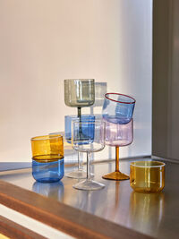 Tint Vinglass 2-pk Klar / Jade Blue