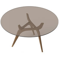 Triiio Spisebord Ø135 cm Røkt Eik / Bronseglass