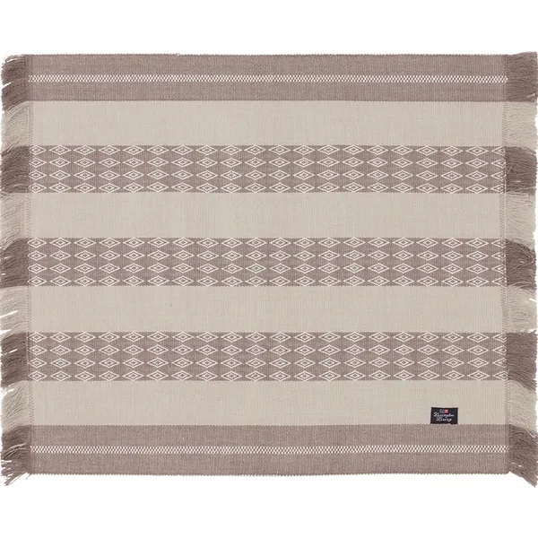 Jacquard Striped Bordstablett 40x50 cm Vit/Beige
