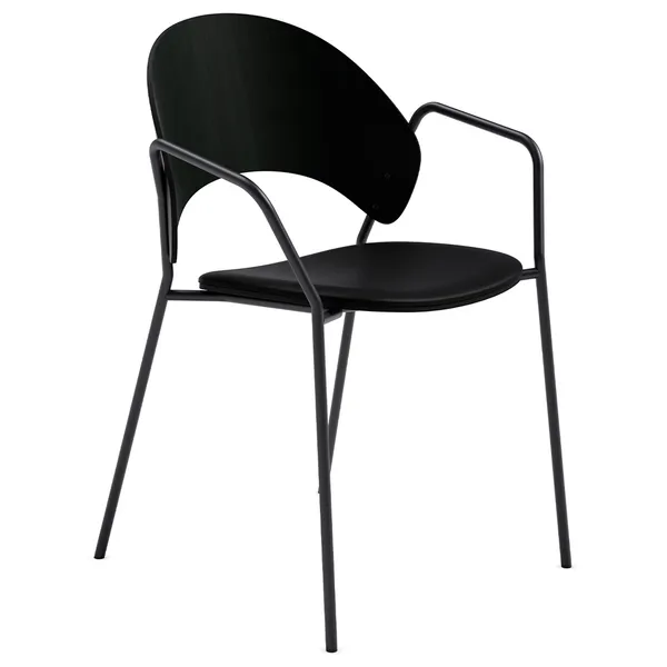 Dosina Lenestol Svart Eik / Black Leather