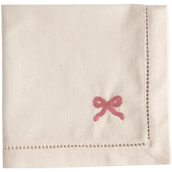 Bow Bomullsserviett 45x45 cm Rosa