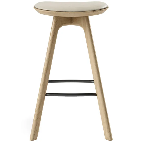 Pauline Barstol 65 cm Oljet Eik / Skinn Oyster