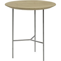 Tribeca Sidebord Lakkert Eik / Stål I Satengkrom 47 cm