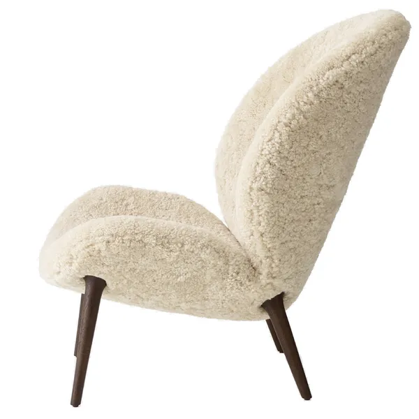 Lodge Loungestol Mörk Ek / Curly 09 Off-White