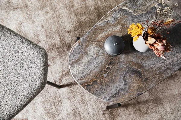 LA TERRA Soffbord Travertin Grå L: 95 cm