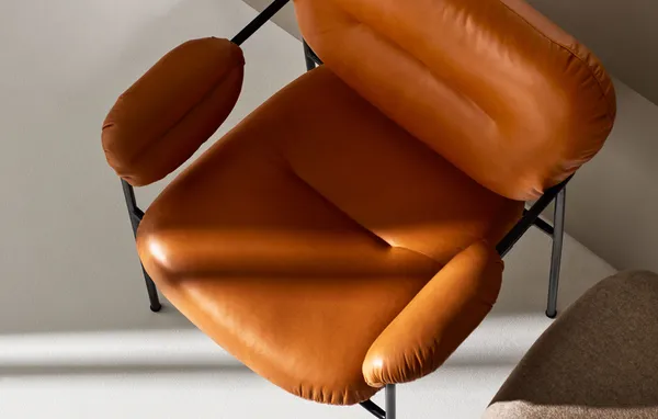 Bollo Stol Sorte Ben / Læder Vintage Cognac