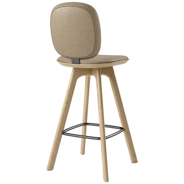 Pauline Comfort Barstol 65 cm Oljet Eik / Skinn Almond