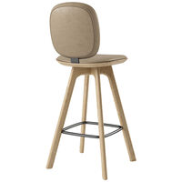 Pauline Comfort Barstol 65 cm Oljet Eik / Skinn Almond
