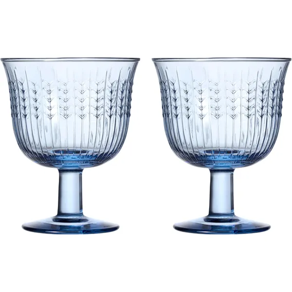 Swedish Grace Drikkeglas Med Fod 28 cl 2-pak Blåt