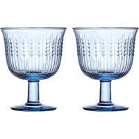 Swedish Grace Drikkeglas Med Fod 28 cl 2-pak Blåt