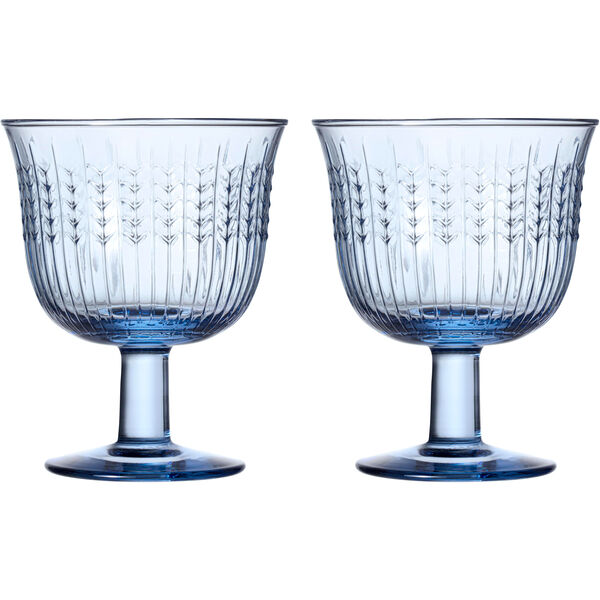 Swedish Grace Drikkeglas Med Fod 28 cl 2-pak Blåt