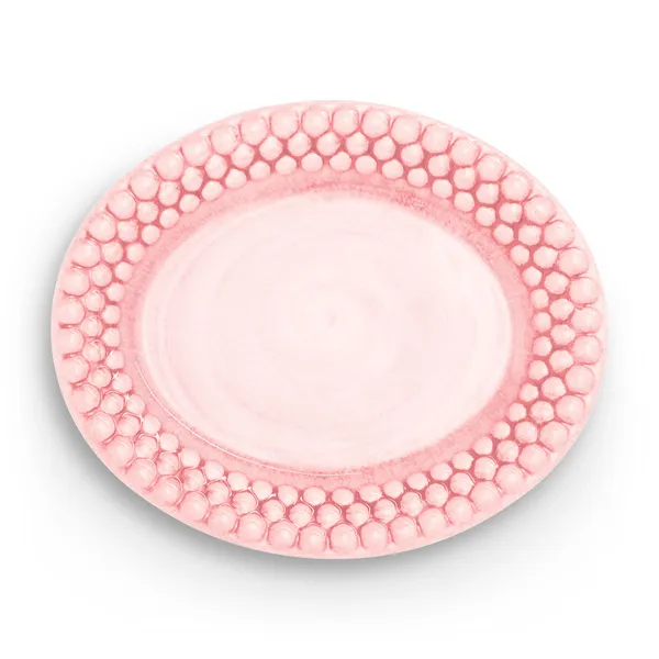 Bubbles Oval Tallerken 20 cm Lys Rosa