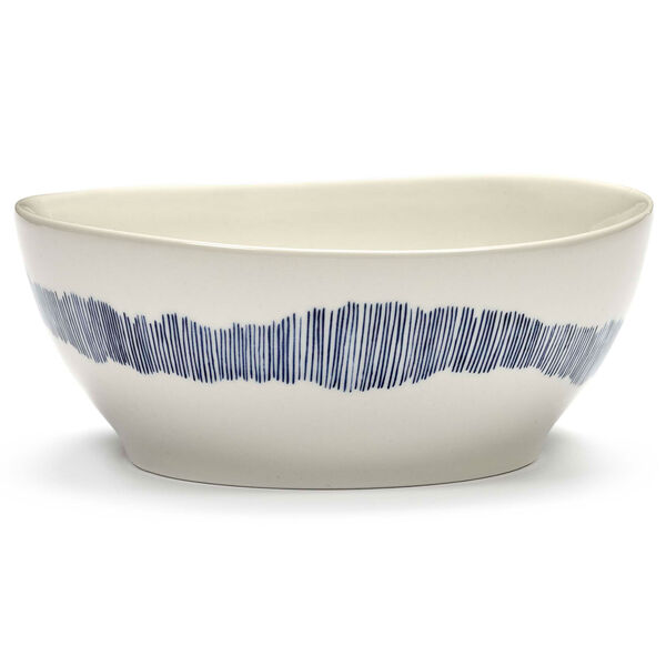 Feast Bowl 18 cm White / Blue Striped