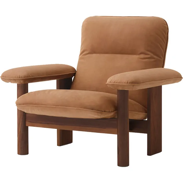 Brasilia Fåtölj Med Ottoman Walnut Camel