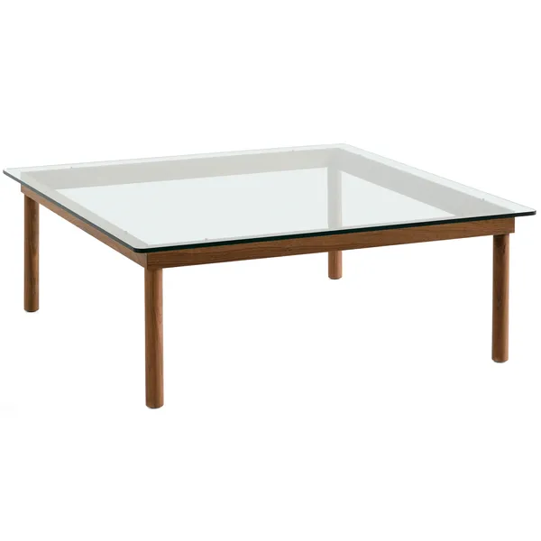 Kofi Sofabord Valnød / Klart Glas 100x100 cm
