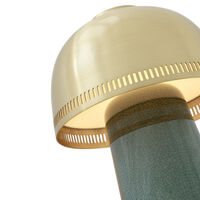 Raku Bordlampe Blue Green / Messing