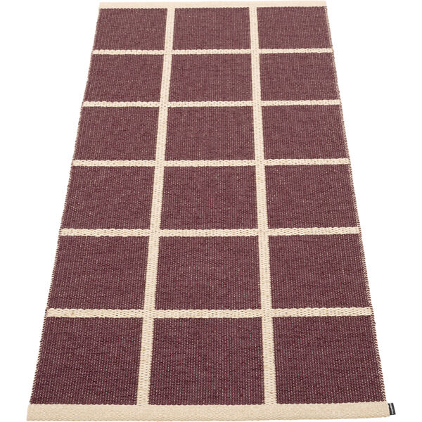 Criss Plastmatte Burgundy / Cream 70x150 cm