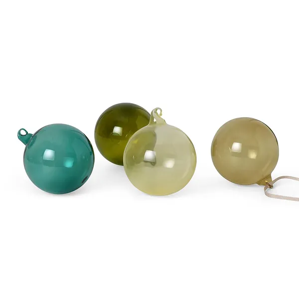 Glass Julekule Large 4 Deler Lys
